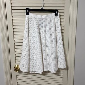 Ann Taylor white eyelet skirt, falls right at knees